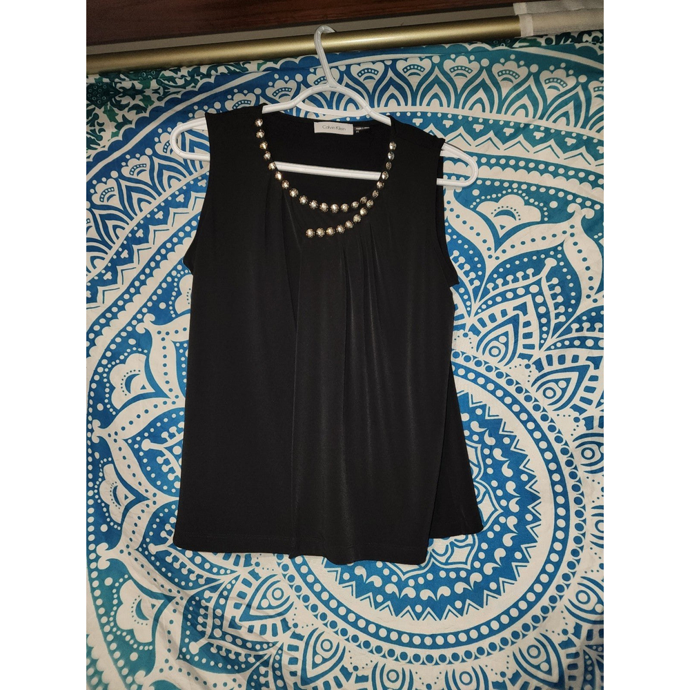 Black Calvin Klein Bedazzled Blouse